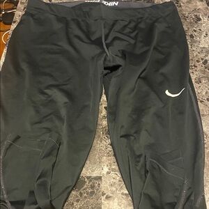 Nike Pros Black Training Pants with White Swoosh